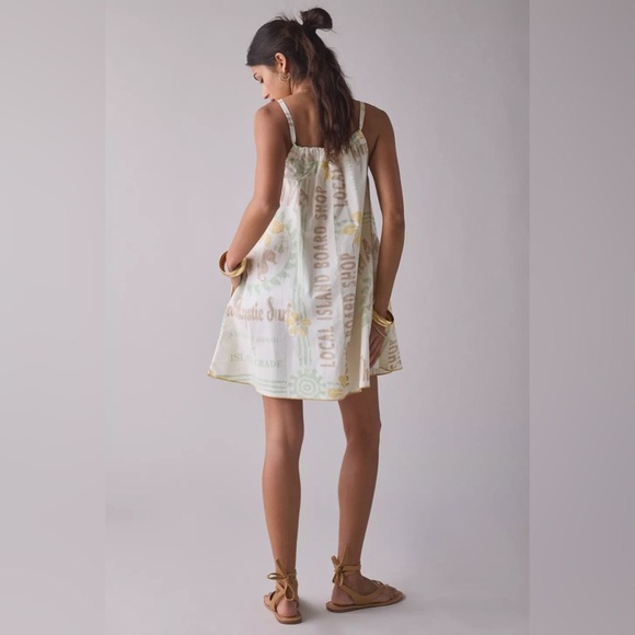 🔆 Urban Outfitters, BDG Eva Tie-Front Ruched Strap Trapeze Mini Dress NWT - Picture 2 of 6